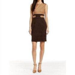 Style 1-540753689-2901 DREW Brown Size 8 Free Shipping Tall Height Cocktail Dress on Queenly