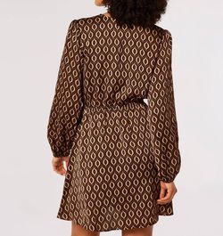 Style 1-569072612-2696 APRICOT Brown Size 12 Sleeves High Neck Cocktail Dress on Queenly