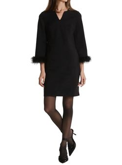 Style 1-631052606-1498 Tyler Boe Black Size 4 V Neck Sleeves Cocktail Dress on Queenly