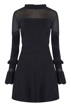 Style 1-682216862-2696 FRENCH CONNECTION Black Size 12 Sorority Rush Tall Height Sleeves Cocktail Dress on Queenly