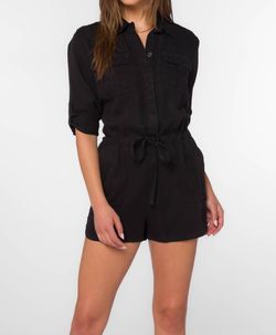 Style 1-724821998-3236 Velvet Heart Black Size 4 Floor Length Sleeves Pockets Jumpsuit Dress on Queenly