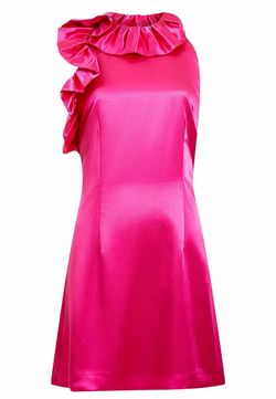 Style 1-726315998-1498 FRENCH CONNECTION Pink Size 4 Halter Polyester Cocktail Dress on Queenly