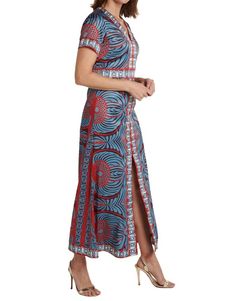 Style 1-892118054-2791 CK BRADLEY Blue Size 12 V Neck Tall Height Silk Mini Straight Dress on Queenly