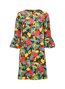 Style 1-938295277-3236 La DOUBLEJ Yellow Size 4 Print Mini Cocktail Dress on Queenly