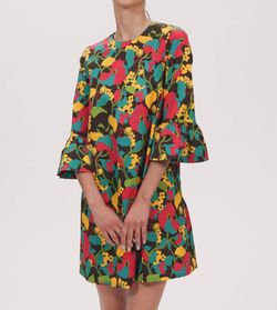 Style 1-938295277-3236 La DOUBLEJ Yellow Size 4 Sleeves Print Free Shipping Mini Cocktail Dress on Queenly