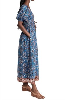 Style 1-961621618-3471 Cleobella Blue Size 4 Mini Jersey Tall Height Cocktail Dress on Queenly