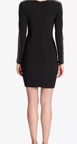 Guess Black Size 8 Long Sleeve Jersey Nightclub Cocktail Dress on Queenly