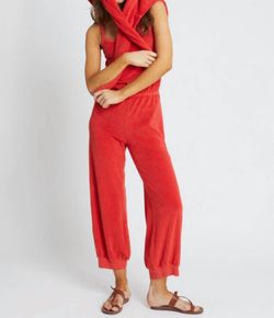 Style 1-1108589972-3471 Suzie Kondi Red Size 4 Floor Length Polyester Jumpsuit Dress on Queenly