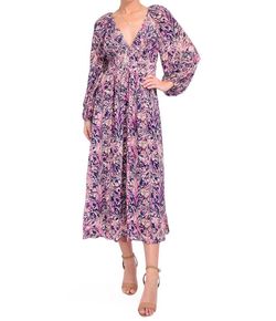 Style 1-1122115925-2696 GILNER FARRAR Purple Size 12 Sleeves V Neck Cocktail Dress on Queenly