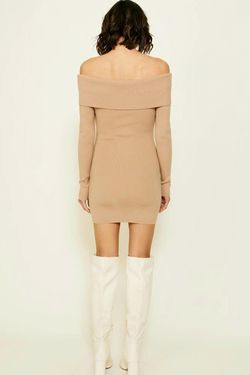 Style 1-1200894495-2696 line and dot Nude Size 12 Summer Long Sleeve Tall Height Cocktail Dress on Queenly