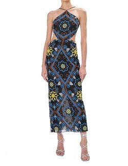 Style 1-1260172917-3236 RONNY KOBO Blue Size 4 Floral Cocktail Dress on Queenly