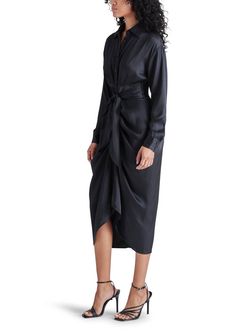 Style 1-1310639181-472 STEVE MADDEN Black Size 16 Tall Height Plus Size Fitted Sleeves Cocktail Dress on Queenly