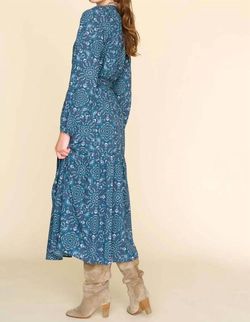 Style 1-1360116528-3236 XIRENA Blue Size 4 Long Sleeve Belt Cocktail Dress on Queenly