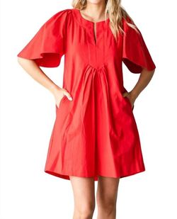 Style 1-1427325265-3471 Veveret Red Size 4 Pockets Mini Cocktail Dress on Queenly