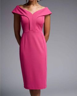 Style 1-143065675-1498 Joseph Ribkoff Pink Size 4 Free Shipping Polyester Tall Height Cocktail Dress on Queenly