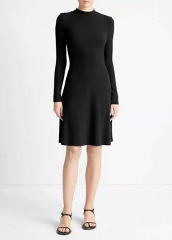 Style 1-1452911134-3855 Vince Black Size 0 A-line Sleeves Long Sleeve Cocktail Dress on Queenly