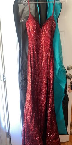 Sherri Hill Red Size 4 Pageant Prom Black Tie Side slit Dress on Queenly