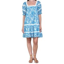 Style 1-1512537042-3236 Olivia James the Label Blue Size 4 Square Neck Summer Cocktail Dress on Queenly