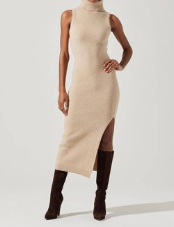 Style 1-1542541209-3471 ASTR Nude Size 4 Jersey High Neck Cocktail Dress on Queenly