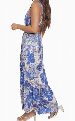 Style 1-1749899081-2696 LOST + WANDER Blue Size 12 Tall Height Floral Straight Dress on Queenly