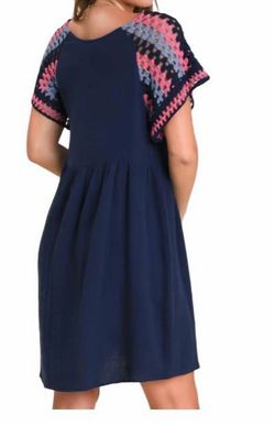 Style 1-18930879-3472 umgee Blue Size 4 Mini 1-18930879-3472 Sleeves Navy Cocktail Dress on Queenly