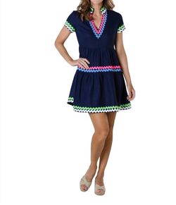 Style 1-190613749-3236 SAIL to SABLE Blue Size 4 Sorority High Neck Navy Cocktail Dress on Queenly