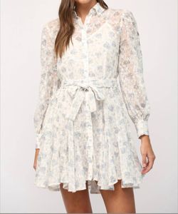 Style 1-1917384730-3011 Fate White Size 8 Tall Height Floral Engagement Sleeves Cocktail Dress on Queenly