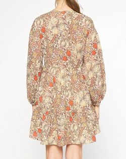 Style 1-2114881497-2793 entro Brown Size 12 Sleeves Floral Long Sleeve Cocktail Dress on Queenly