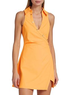 Style 1-2177762747-1498 cinq a sept Orange Size 4 Tall Height Polyester High Neck Cocktail Dress on Queenly