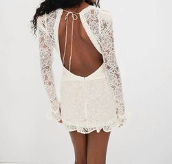 Style 1-2190627745-3854 for Love & Lemons White Size 0 Free Shipping Sleeves Long Sleeve Engagement Cocktail Dress on Queenly