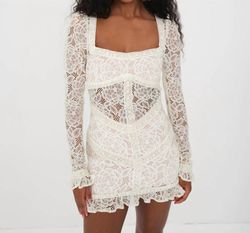 Style 1-2190627745-3854 for Love & Lemons White Size 0 Lace Tall Height Ivory Cocktail Dress on Queenly