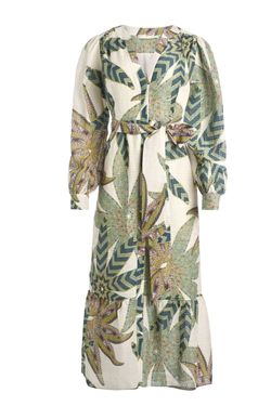 Style 1-2199840361-3425 Marie Oliver Green Size 6 V Neck Floral Sleeves Pockets Cocktail Dress on Queenly