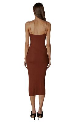 Style 1-2248206696-3011 Enza Costa Brown Size 8 Jersey Silk Free Shipping Cocktail Dress on Queenly
