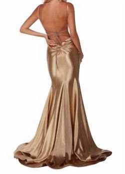 Style 1-2267951157-98 ALYCE PARIS Gold Size 10 1-2267951157-98 Prom Floor Length Mermaid Dress on Queenly