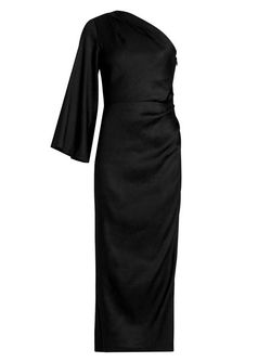 Style 1-232611333-1901 Veronica Beard Black Tie Size 6 Polyester Spandex One Shoulder Cocktail Dress on Queenly