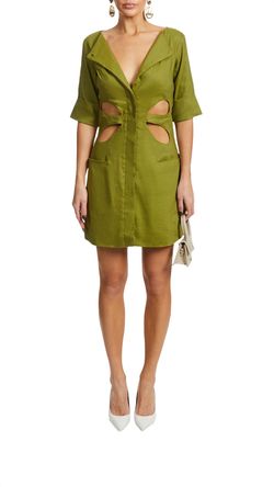 Style 1-2337687282-3471 cult gaia Green Size 4 Free Shipping Mini Sorority Cocktail Dress on Queenly