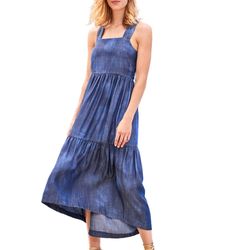 Style 1-2464918086-3236 Ecru Blue Size 4 High Low Cocktail Dress on Queenly