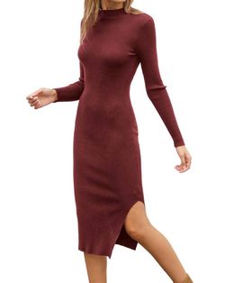 Style 1-2503577421-2791 DRESS FORUM Red Size 12 Tall Height Side Slit Burgundy Cocktail Dress on Queenly