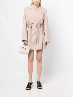 Style 1-2664290158-1901 ANNA QUAN Nude Size 6 Polyester Straight Cut Out Long Sleeve Cocktail Dress on Queenly