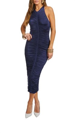 Style 1-2680757732-2791 A.L.C. Blue Size 12 Navy Jersey Plus Size Cocktail Dress on Queenly