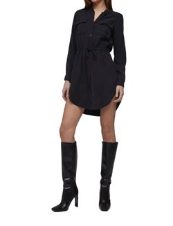 Style 1-2681731385-2901 Bella Dahl Black Size 8 Long Sleeve Cocktail Dress on Queenly
