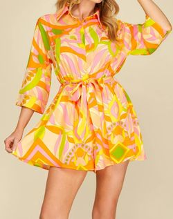 Style 1-2733789629-2696 SHE + SKY Orange Size 12 Print Polyester Jumpsuit Dress on Queenly