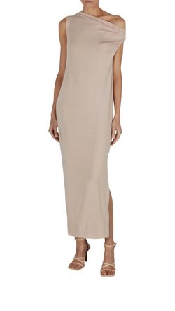 Style 1-2746359029-2791 Enza Costa Nude Size 12 Jersey Tall Height Straight Dress on Queenly