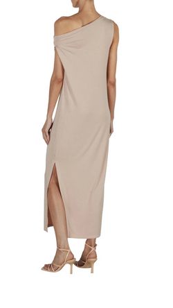 Style 1-2746359029-3011 Enza Costa Nude Size 8 Tall Height Jersey Straight Dress on Queenly