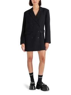 Style 1-2760220736-2696 STEVE MADDEN Black Size 12 Plus Size Blazer Cocktail Dress on Queenly