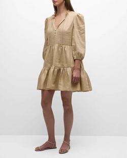 Style 1-2806639718-1901 Veronica Beard Brown Size 6 Ruffles Mini High Neck Cocktail Dress on Queenly