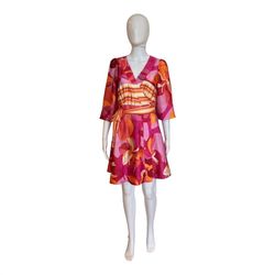 Style 1-2987458827-3855 KASIA Pink Size 0 Silk Print Mini Cocktail Dress on Queenly