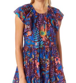 Style 1-3071332980-3236 Marie Oliver Blue Size 4 Floral Mini Cocktail Dress on Queenly