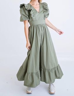 Style 1-3126464563-3011 Karlie Green Size 8 Sleeves Floor Length Straight Dress on Queenly