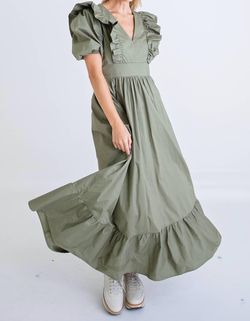 Style 1-3126464563-3471 Karlie Green Size 4 V Neck Sleeves Straight Dress on Queenly
